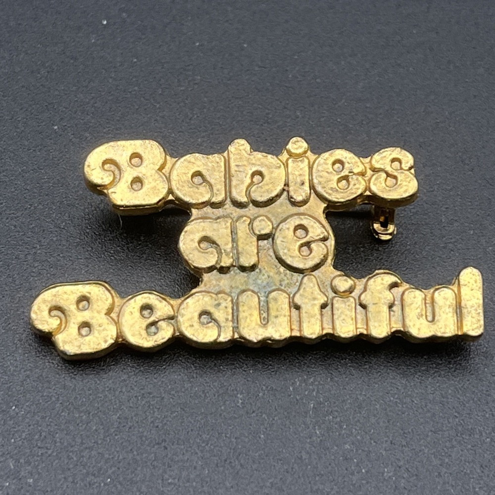 Babies Are Beautiful Gold Tone Lapel Hat Pin